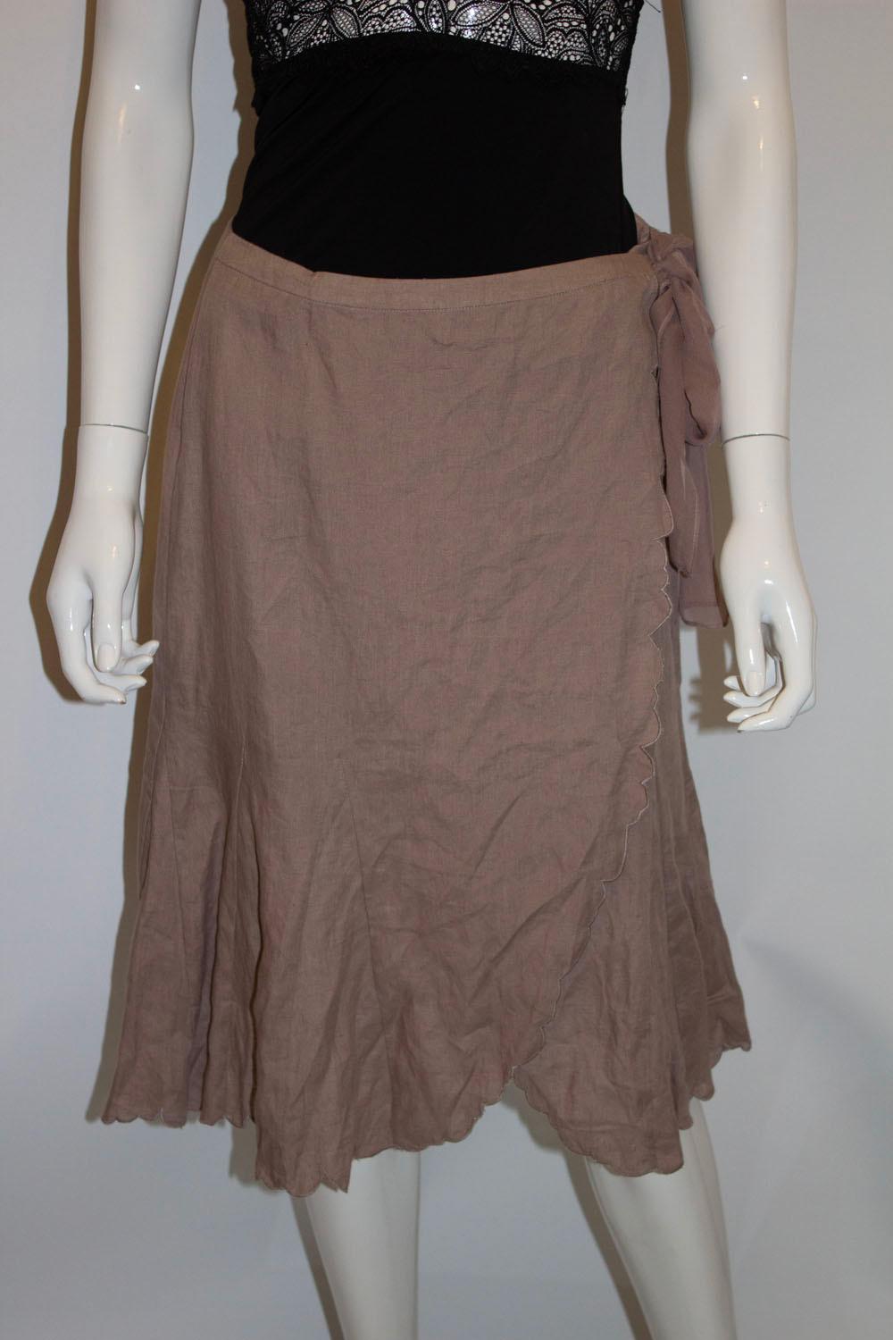 Nicole Fahri Linen Wrap Over Skirt For Sale 2