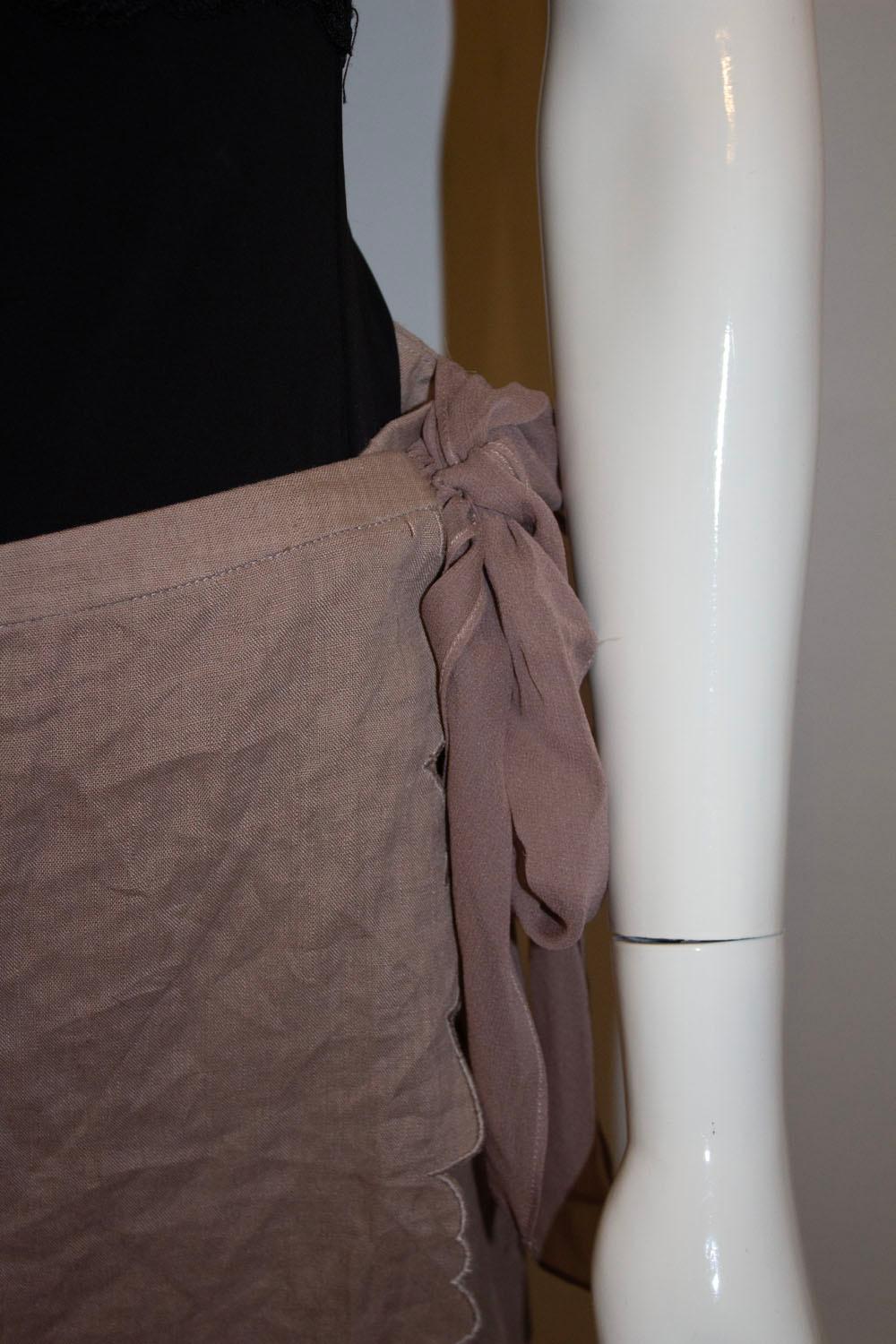 Nicole Fahri Linen Wrap Over Skirt For Sale 3