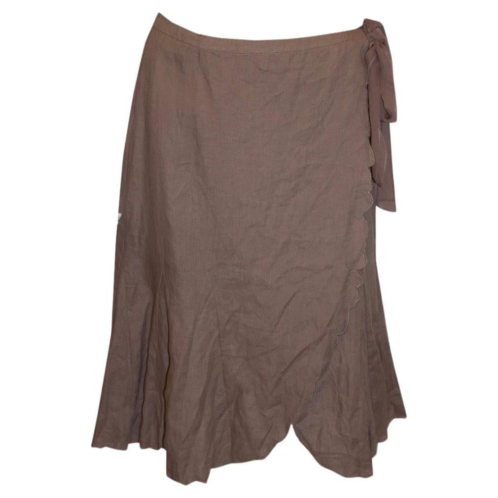 Nicole Fahri Linen Wrap Over Skirt For Sale