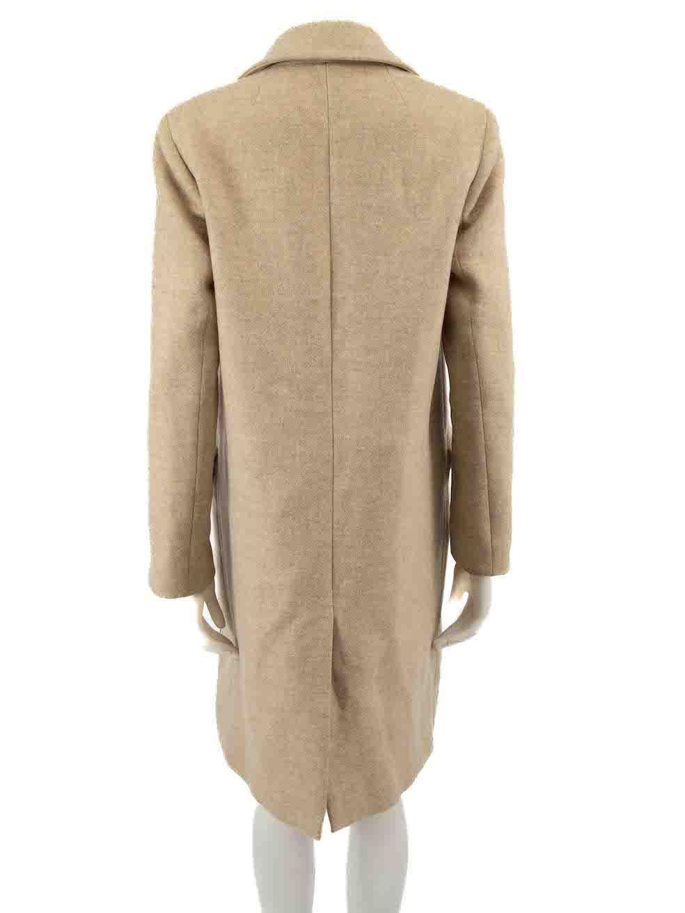 Nicole Farhi Beige Stripe Detail Coat Size S In Good Condition For Sale In London, GB