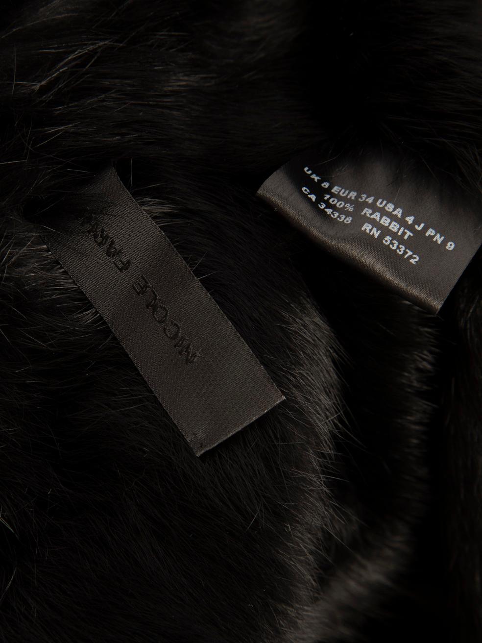 Nicole Farhi Black Rabbit Fur Vest Size S For Sale 1
