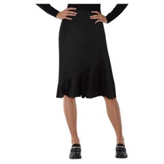 Nicole Farhi Black Wool Flared Hem Skirt Size XL