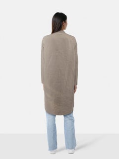 Nicole Farhi Grey Single Breasted Long Jacket Size L