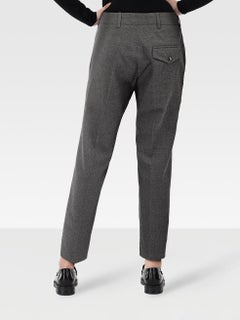 Nicole Farhi, pantaloni slim in lana grigia taglia M.
