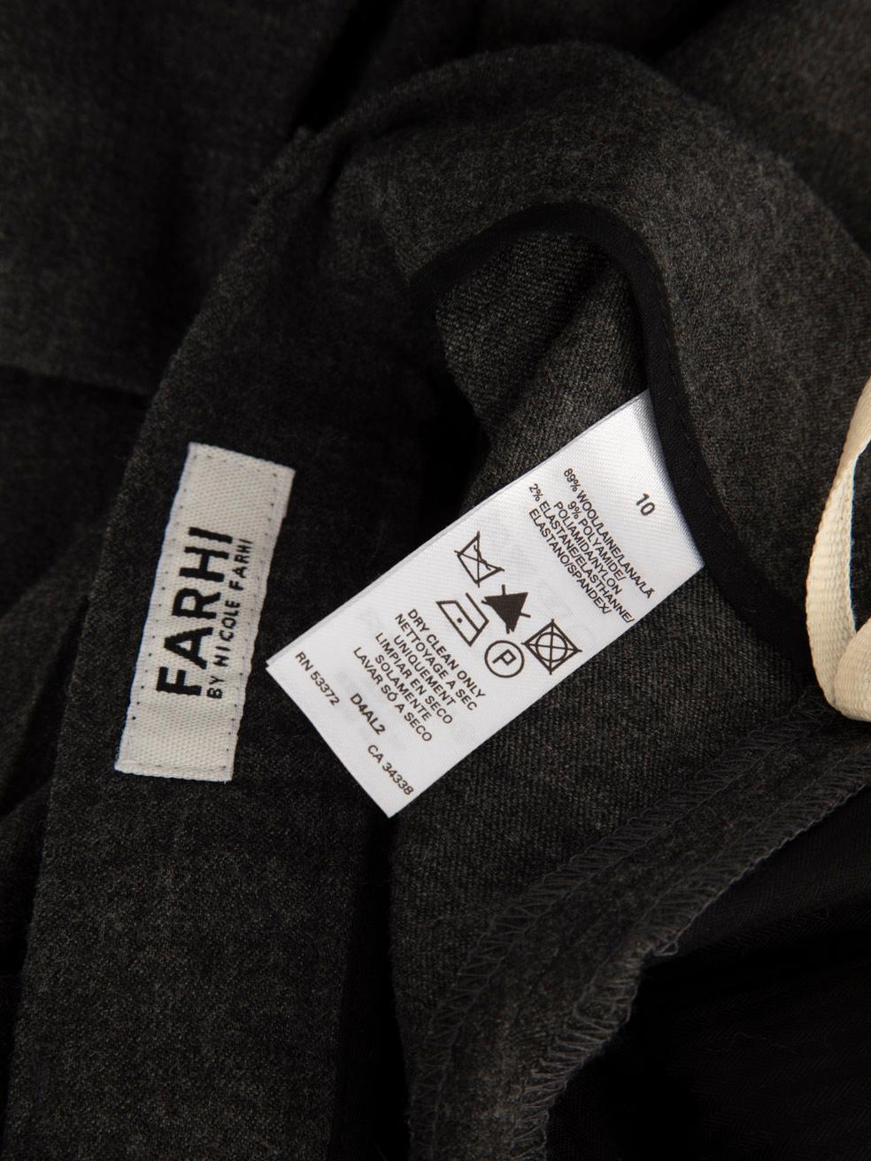 Pantalon slim en laine grise Nicole Farhi Taille M Excellent état - En vente à London, GB