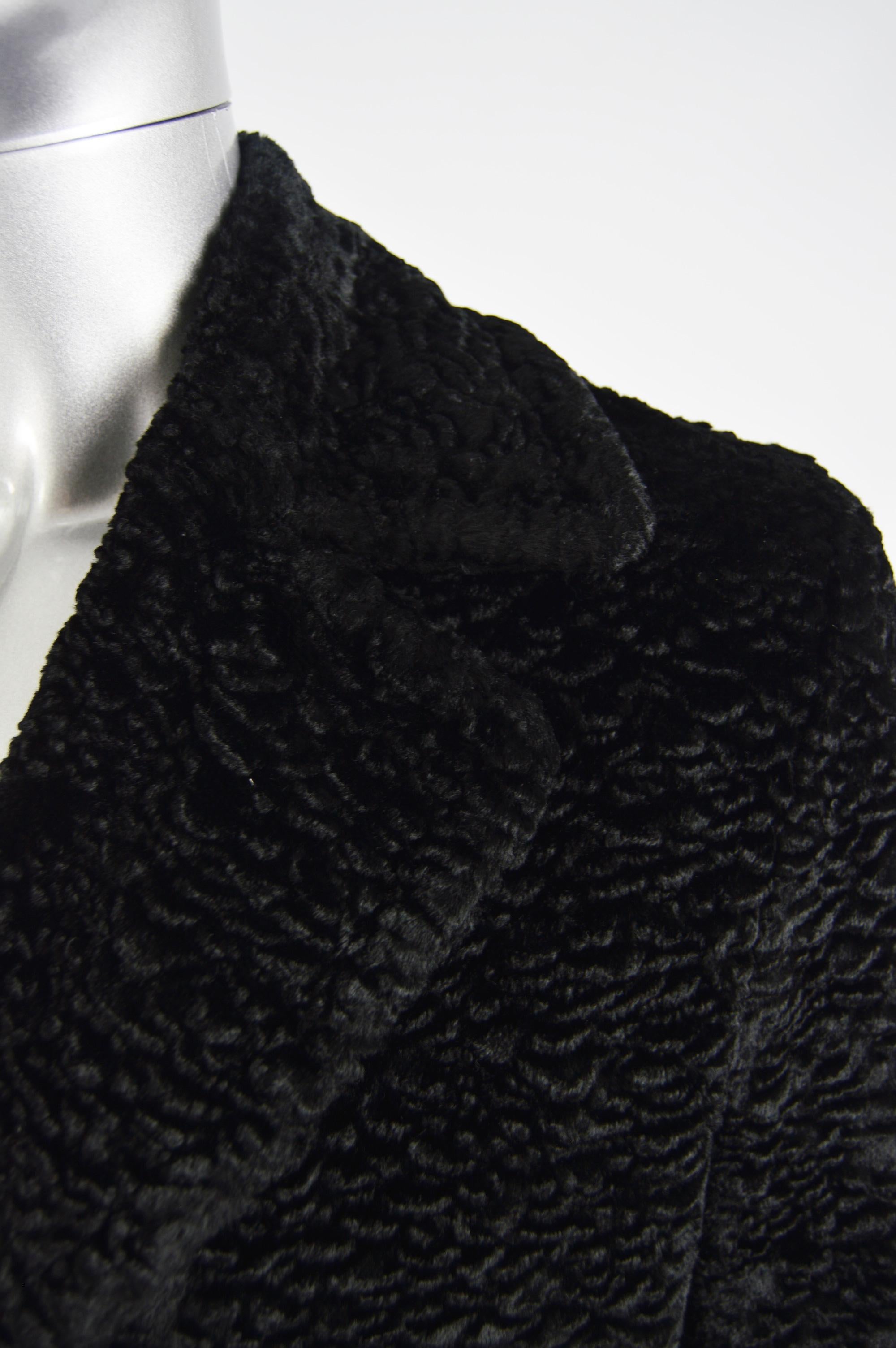 Nicole Farhi Men's Vintage Black Faux Fur Coat For Sale 1