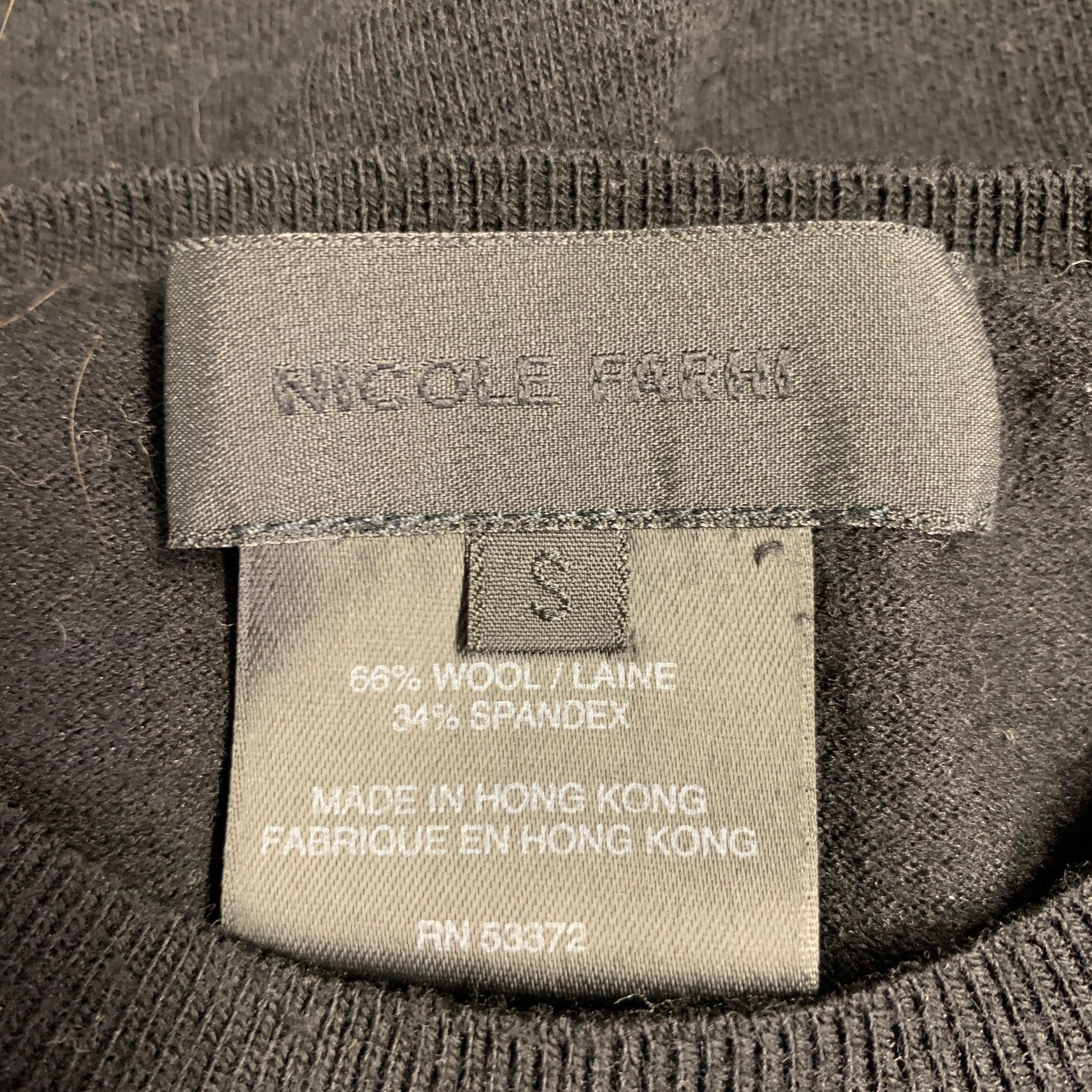 NICOLE FARHI Talla S Jersey negro de punto de lana con cuello redondo en Excelente estado para la venta en San Francisco, CA