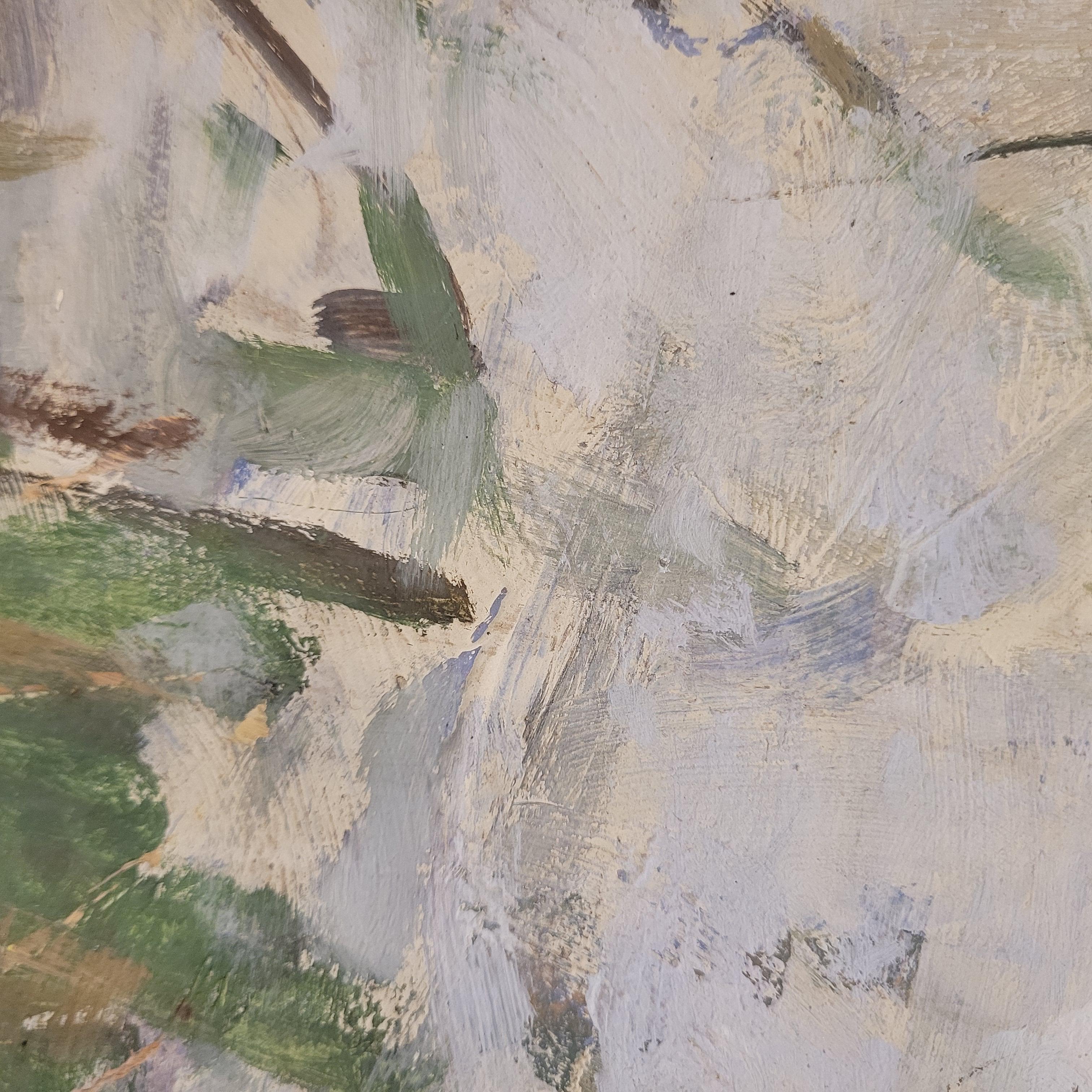 Impressionism Oil on panel French Winter Landscape Nicole Gauthier, Nancy School For Sale 7