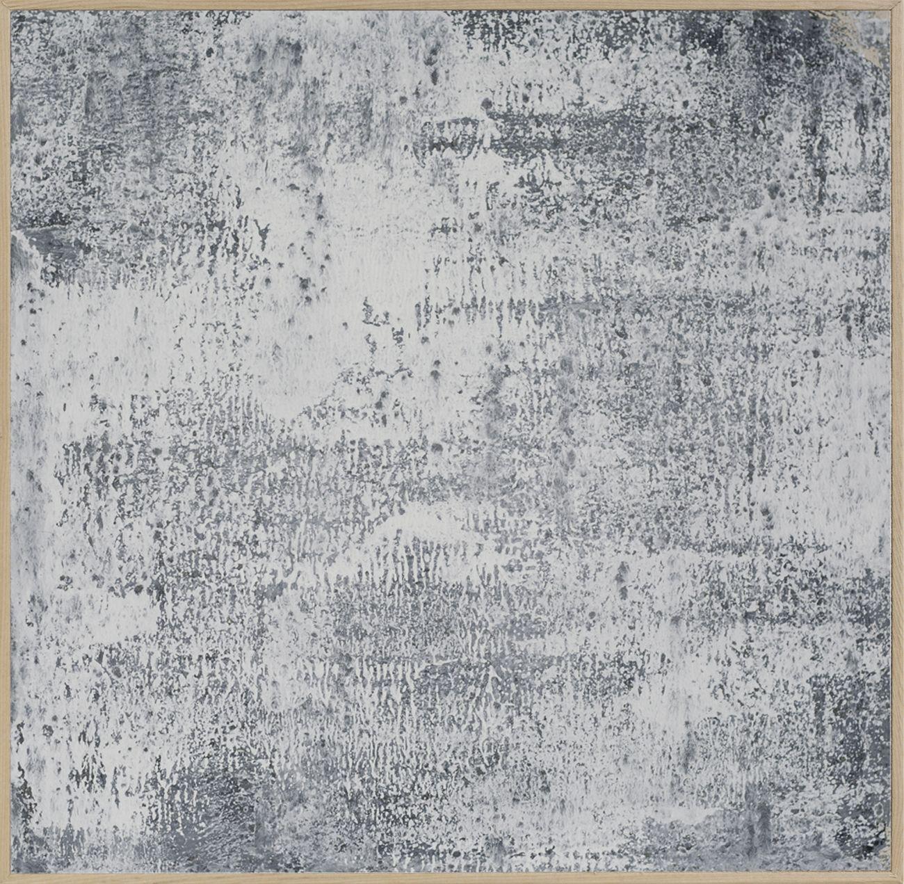 Melancholy Winter - Hail, Painting, Acrylic on MDF Panel - Gray Abstract Painting by Nicole Gelinas