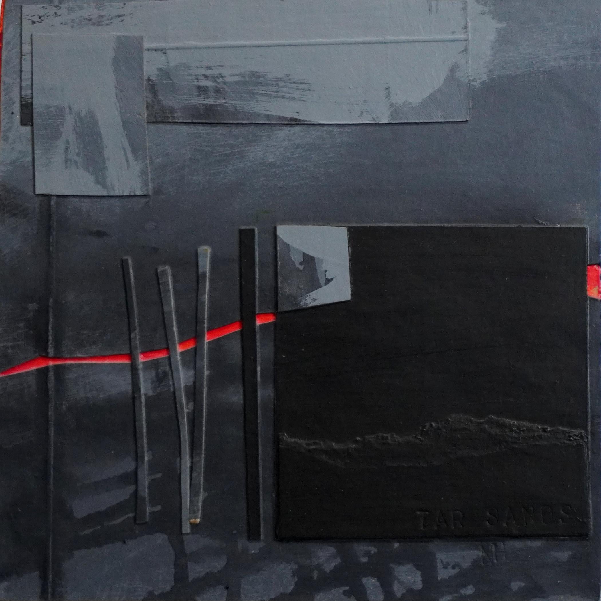 "Tar Sands" di Nicole Hyde è un dipinto astratto originale fatto a mano in acrilico su carta con colori nero, grigio e rosso. Questo pezzo non è incorniciato ma è pronto per essere appeso. 

I dipinti di Nicole Hyde sono stati descritti come
