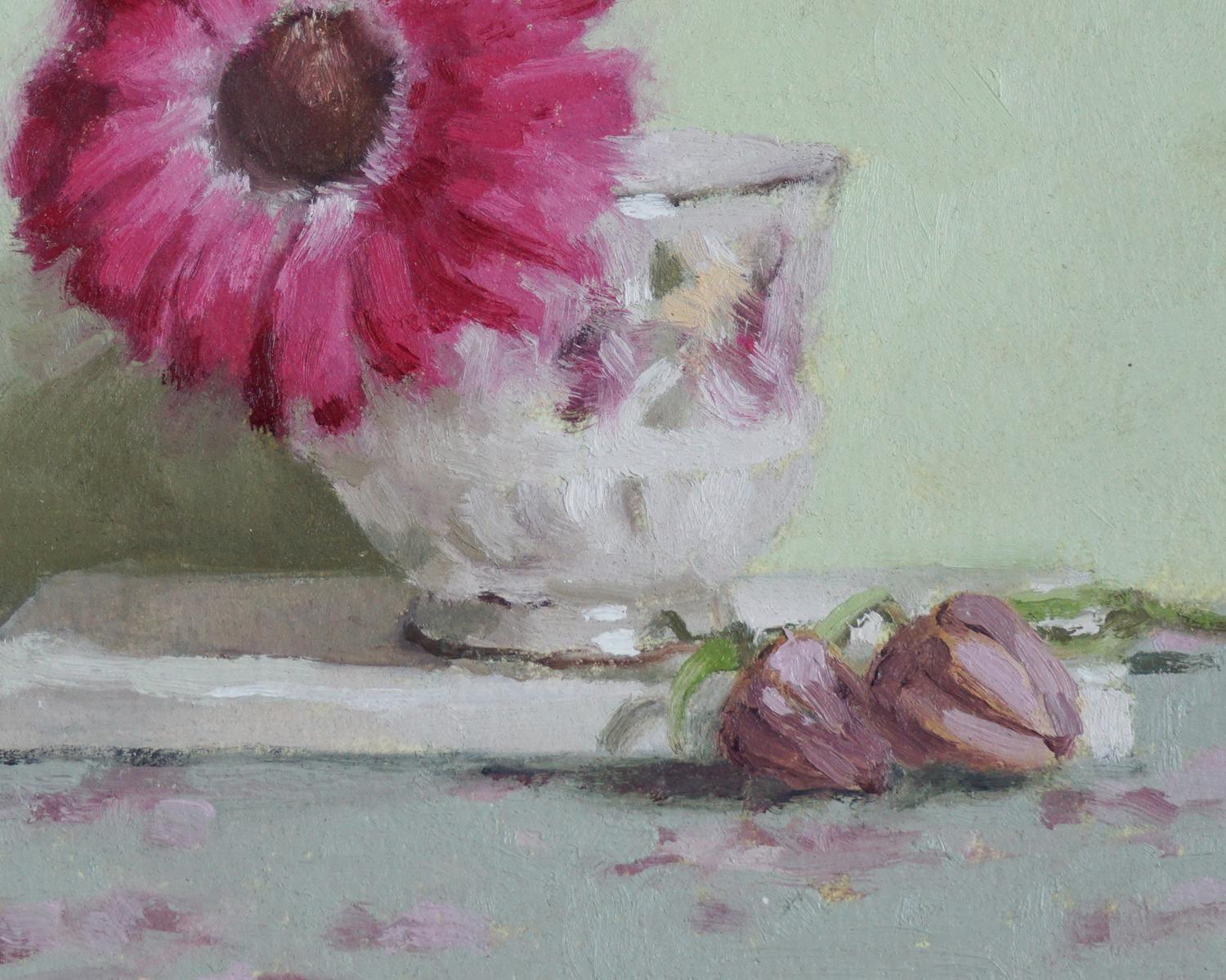 Nature morte de marguerite, peinture à l'huile en vente 1