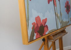 Red Blossoms Within the Quiet Sky, Oil Painting
