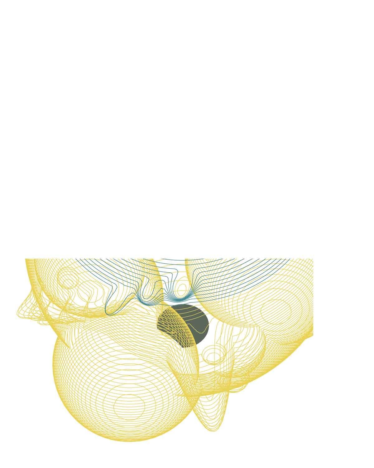 Gelber Raumteiler – zeitgenössisch, abstrakt, modern, surrealistisch (Geometrische Abstraktion), Print, von Nicole Lin