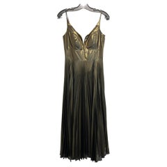 Nicole Miller Atelier Gown Metallic Gold Dress Size 8