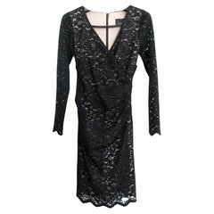 Vestido de encaje negro Nicole Miller