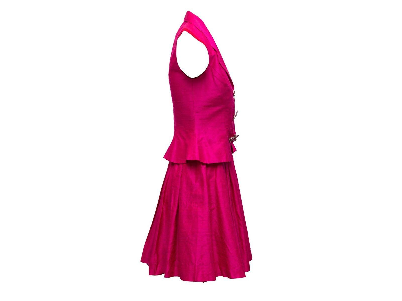 Women's Nicole Miller Hot Pink Matching Skirt & Top Set