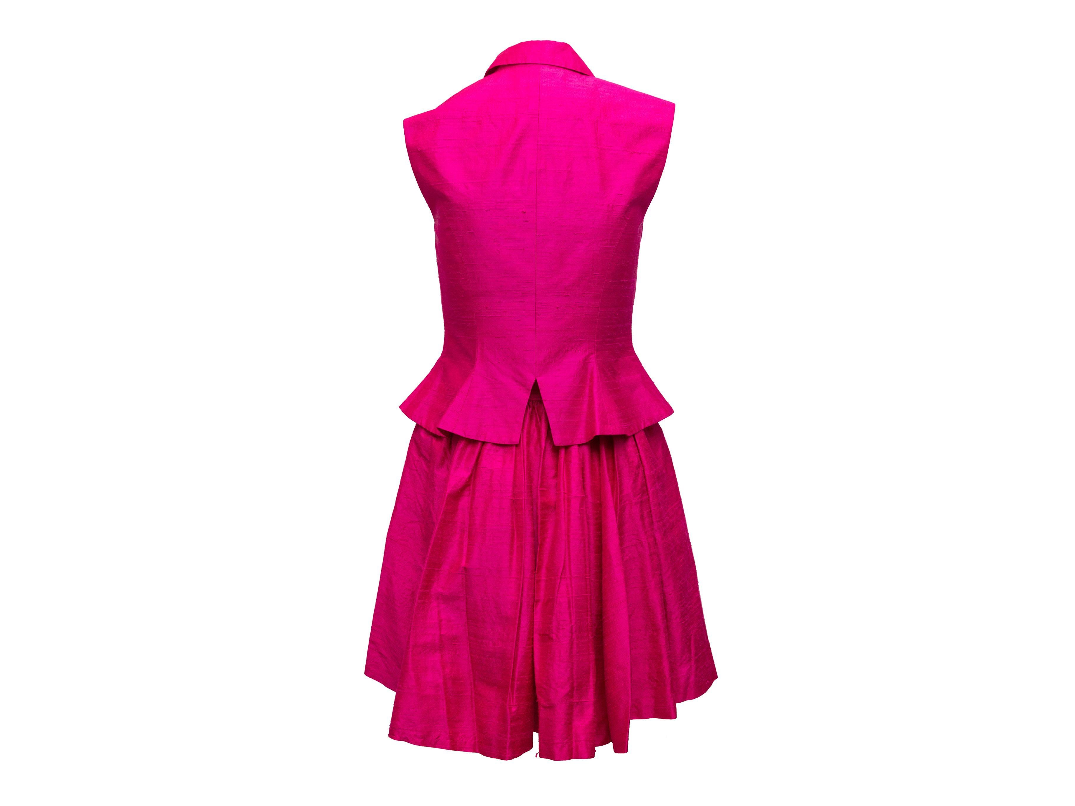 Nicole Miller Hot Pink Matching Skirt & Top Set 1