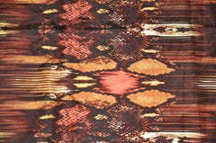 Nicole Miller Shades of Warm Brown Autumn Snake Pattern Silk Scarf