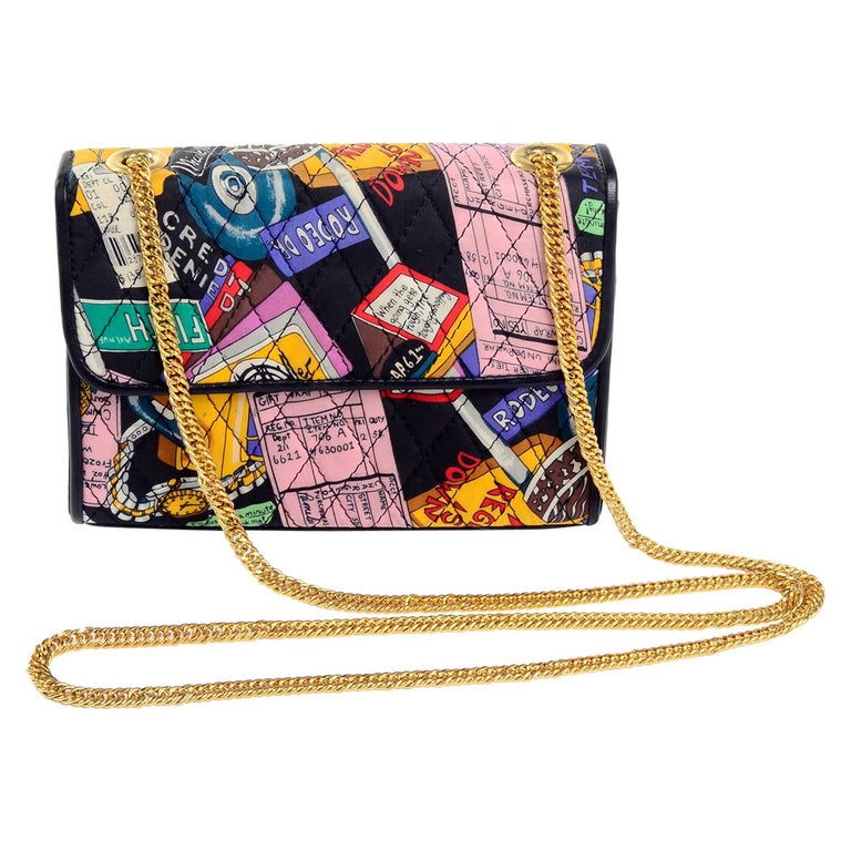 Nicole Miller Shopaholic Rodeo Drive Vintage Handbag W Chain Shoulder Strap