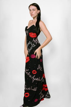 Nicole Miller Strapless Lips Dress