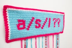 "Age/Sex/Location (Chatroom Lingo)", Typographie rétro Crochet Fiber Art