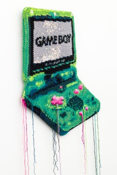 "Darkmark999", Game Boy Nostalgic 90s Crochet Wall-Hanging Sculpture