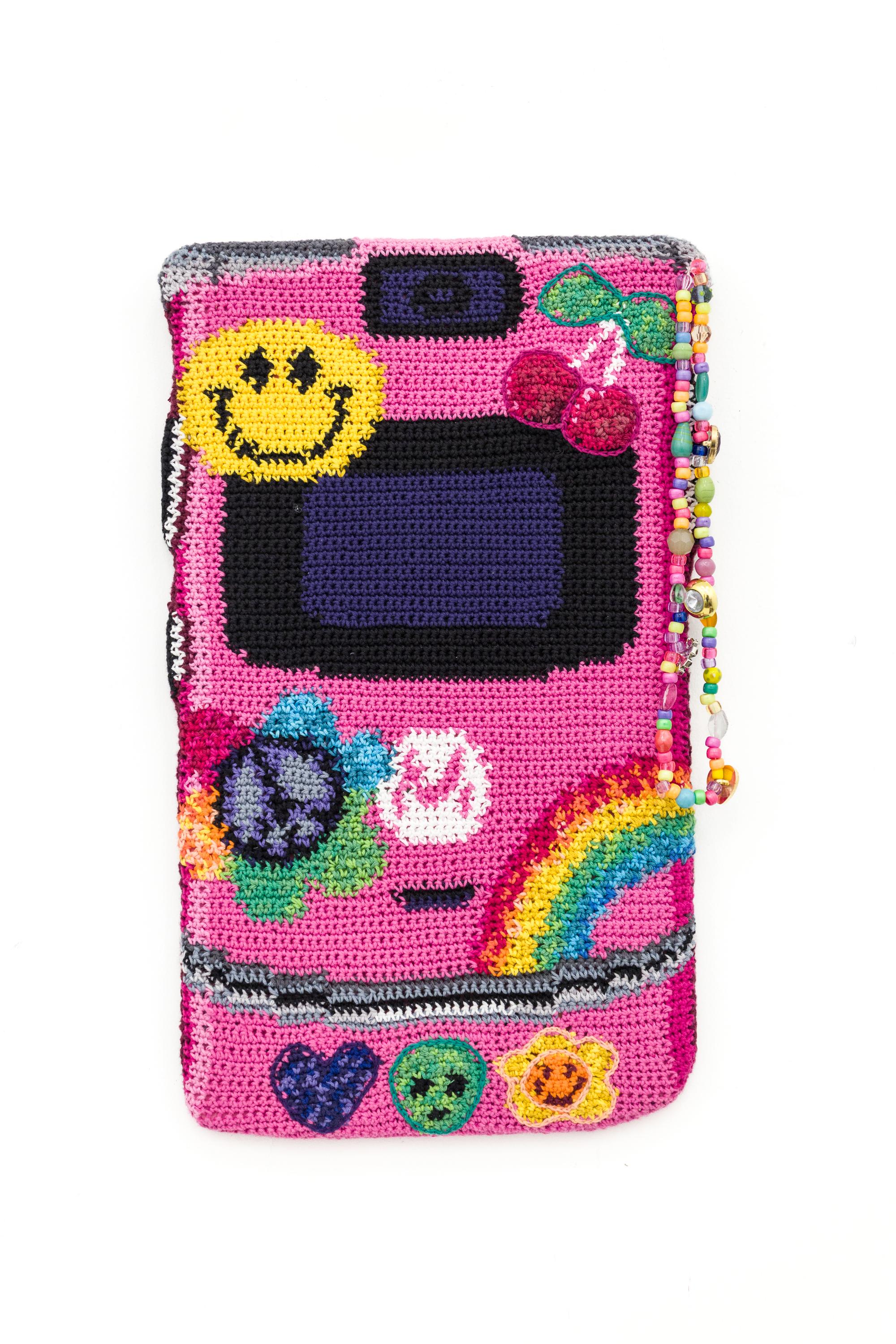 "Lisa Frank Taught Me About Style", Crocheted Still-Life 90s Nostalgic Sculpture - Art by Nicole Nikolich, Lace in the Moon