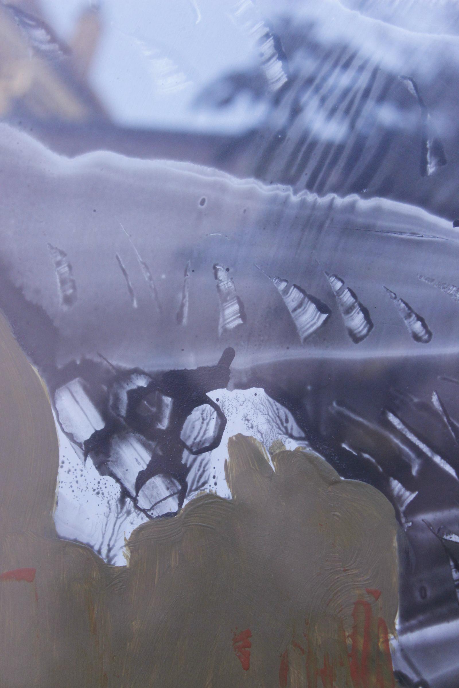 Glass Nicole Noailles Lascaux (1926-2021) Lyrical abstraction mixed technique on paper For Sale
