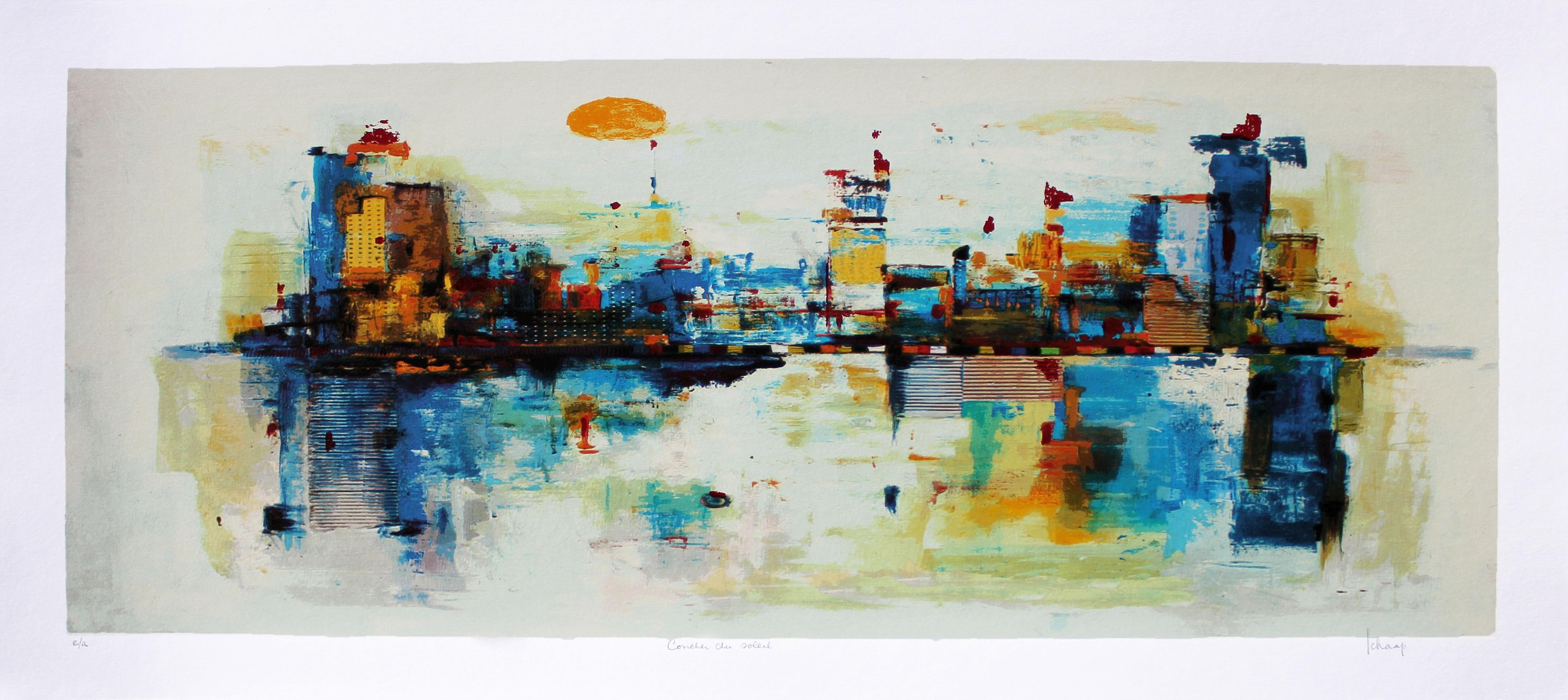 Coucher du Soleil + Lever du Soleil - Print Abstracto de Nicole Schaap