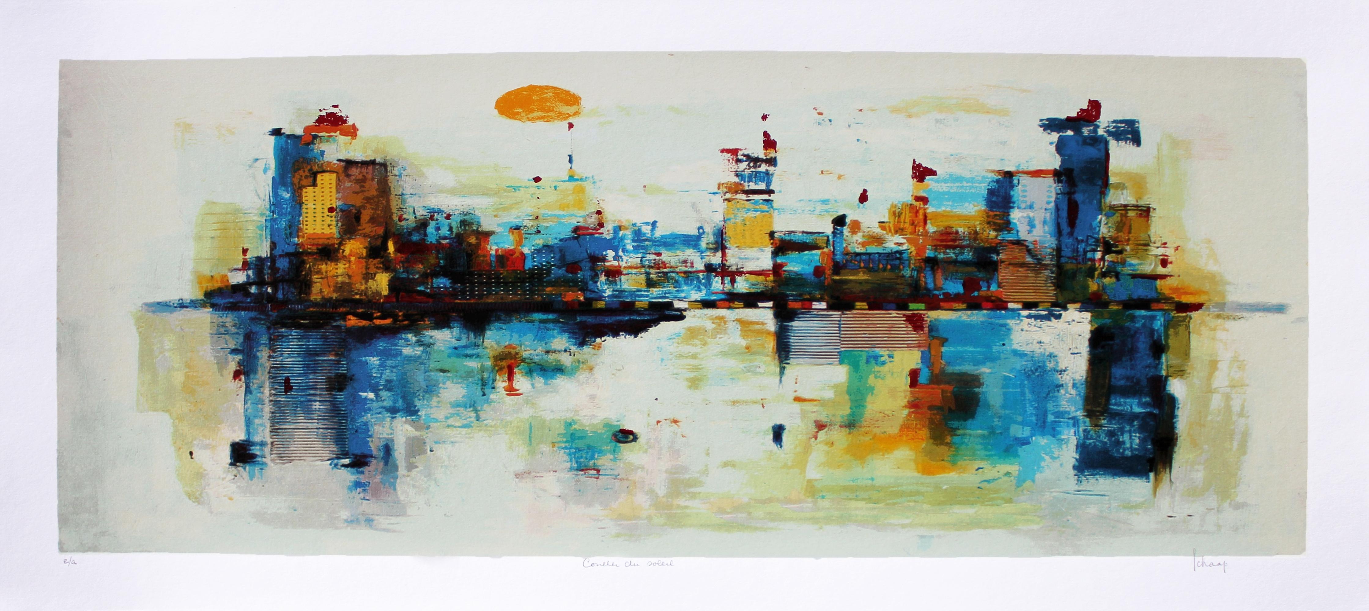 Coucher du Soleil + Levier du Soleil - Abstrait Print par Nicole Schaap