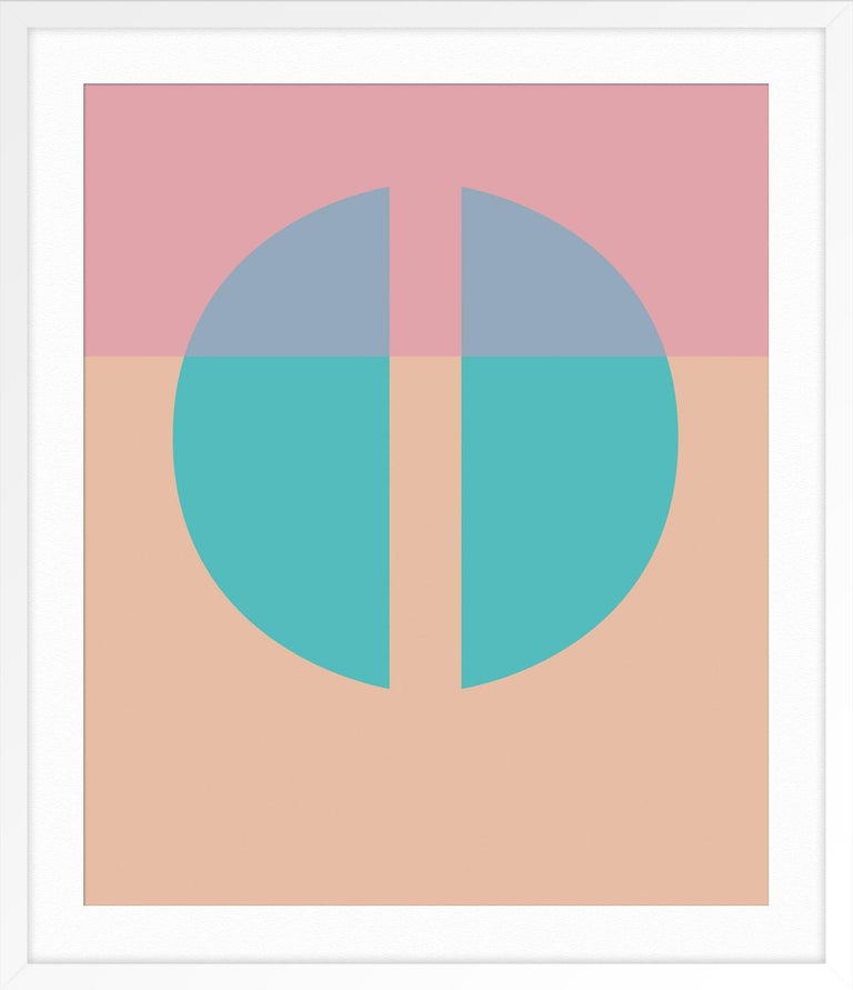 Circle 007 - Beige Abstract Print by Nicole Yates