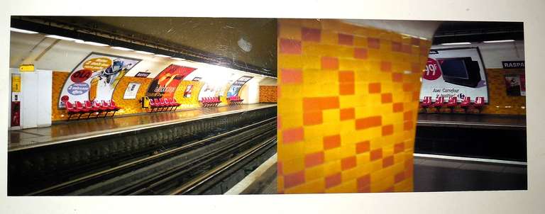 Raspail Red, Paris Metro Series - Photograph by Nicoletta Munroe
