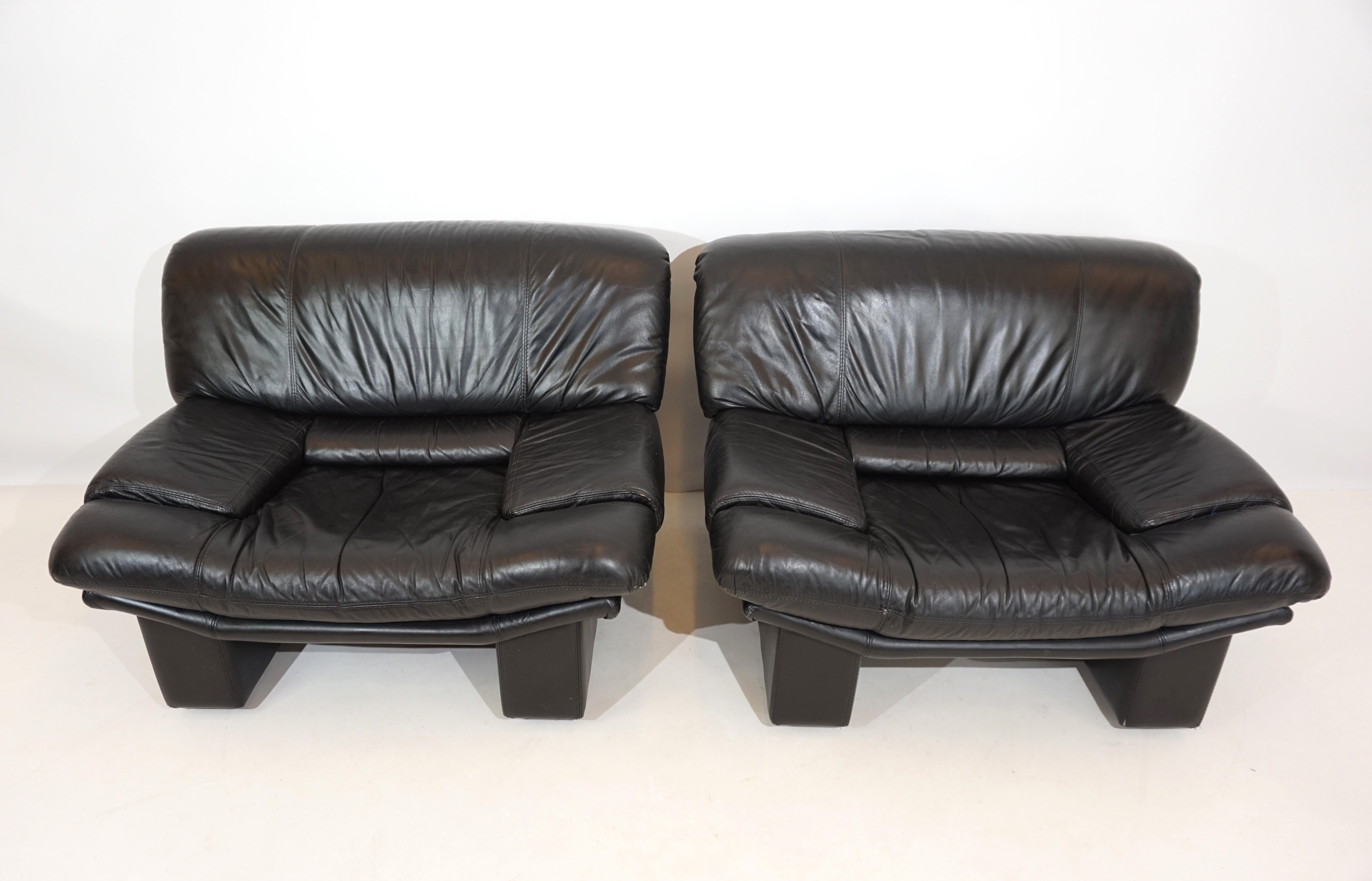 Nicoletti Salotti Ambassador leather armchair set of 2 for Avanti For Sale 8