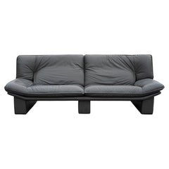 Nicoletti Salotti Italian Slate Leather Large Post Modern Three-Seater Sofa