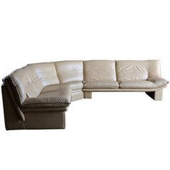 Nicoletti Salotti Modern Leather Sectional Sofa, circa 1985