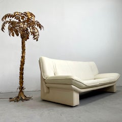 Nicoletti Salotti Postmodern Italian Ivory White Leather or Leatherette Sofa