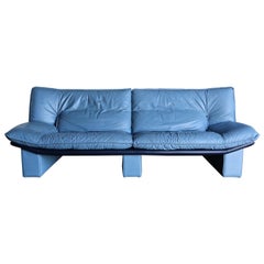 Nicoletti Salotti Postmodern Italian Leather Sofa, circa 1980