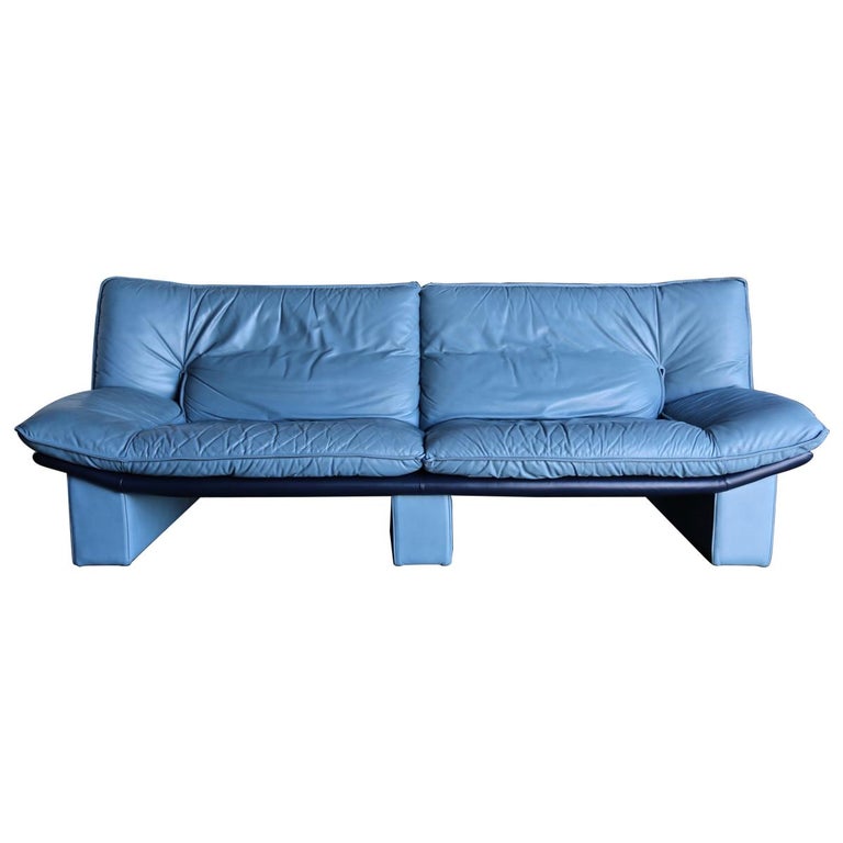 Nicoletti Salotti Postmodern Italian Leather Sofa, circa 1980 at