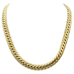 Collar de cadena Nicolis Cola de oro amarillo de 18 quilates con eslabón pulido de 17 pulgadas