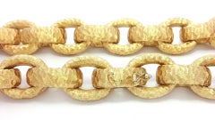 Nicolis Cola Collar de eslabones ovalados florentinos martillados de 19" de oro amarillo de 18k