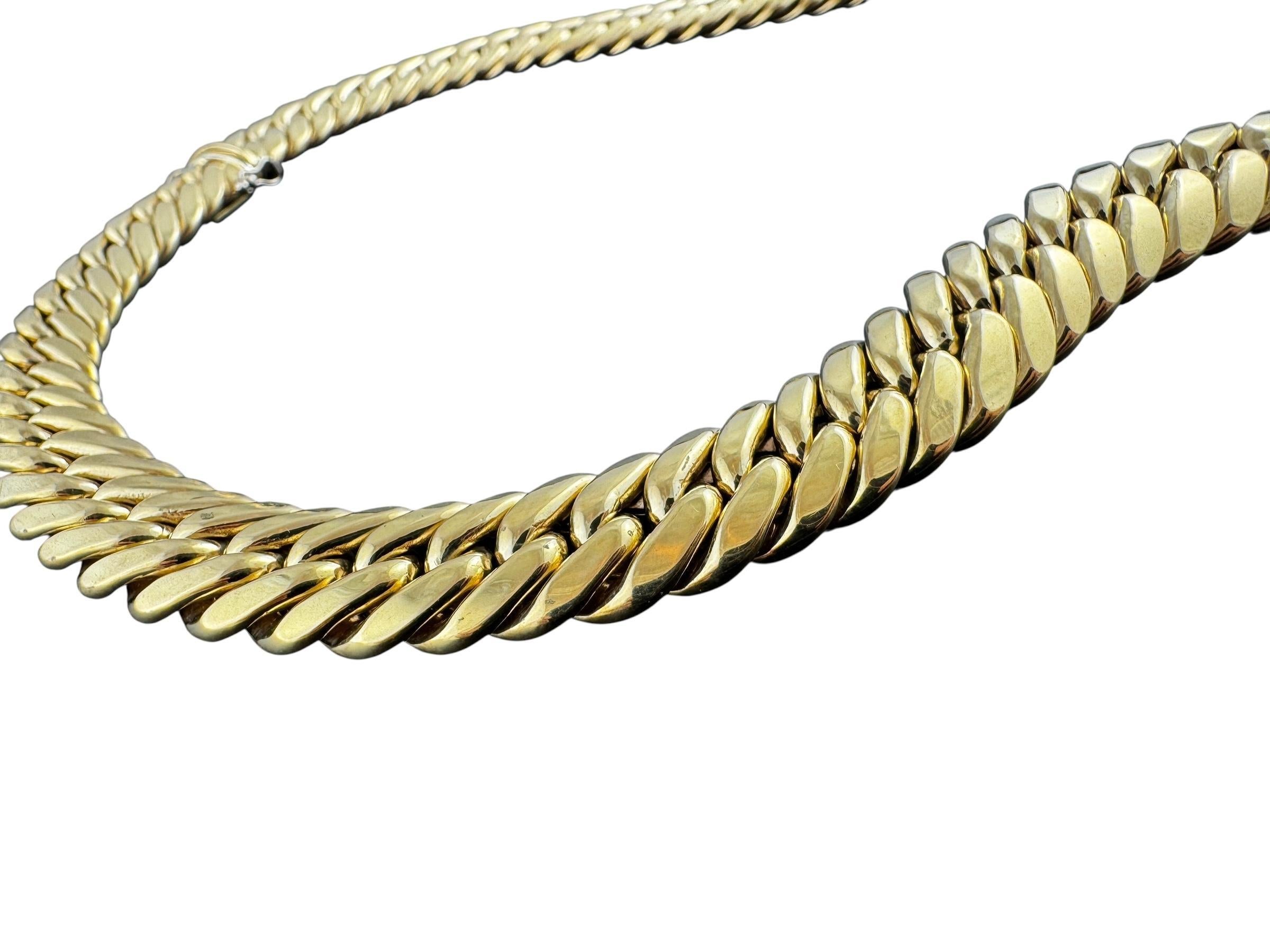 Nicolis Cola 18K Gelbgold abgestufte Curb Link Halskette 18