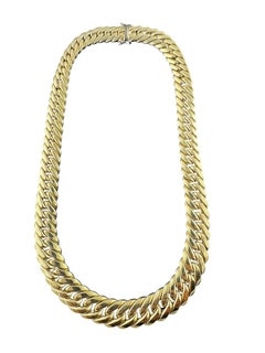 Nicolis Cola 18K Gelbgold abgestufte Curb Link Halskette 18" #22996