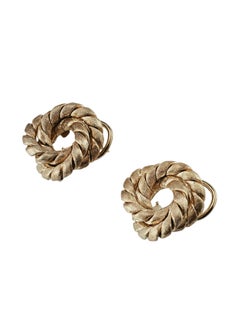 Nicolis Cola 18K Yellow Gold Knot Omega Back Earrings #25587