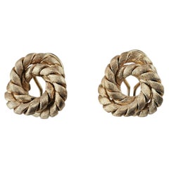 Nicolis Cola 18K Yellow Gold Knot Omega Back Earrings #25587