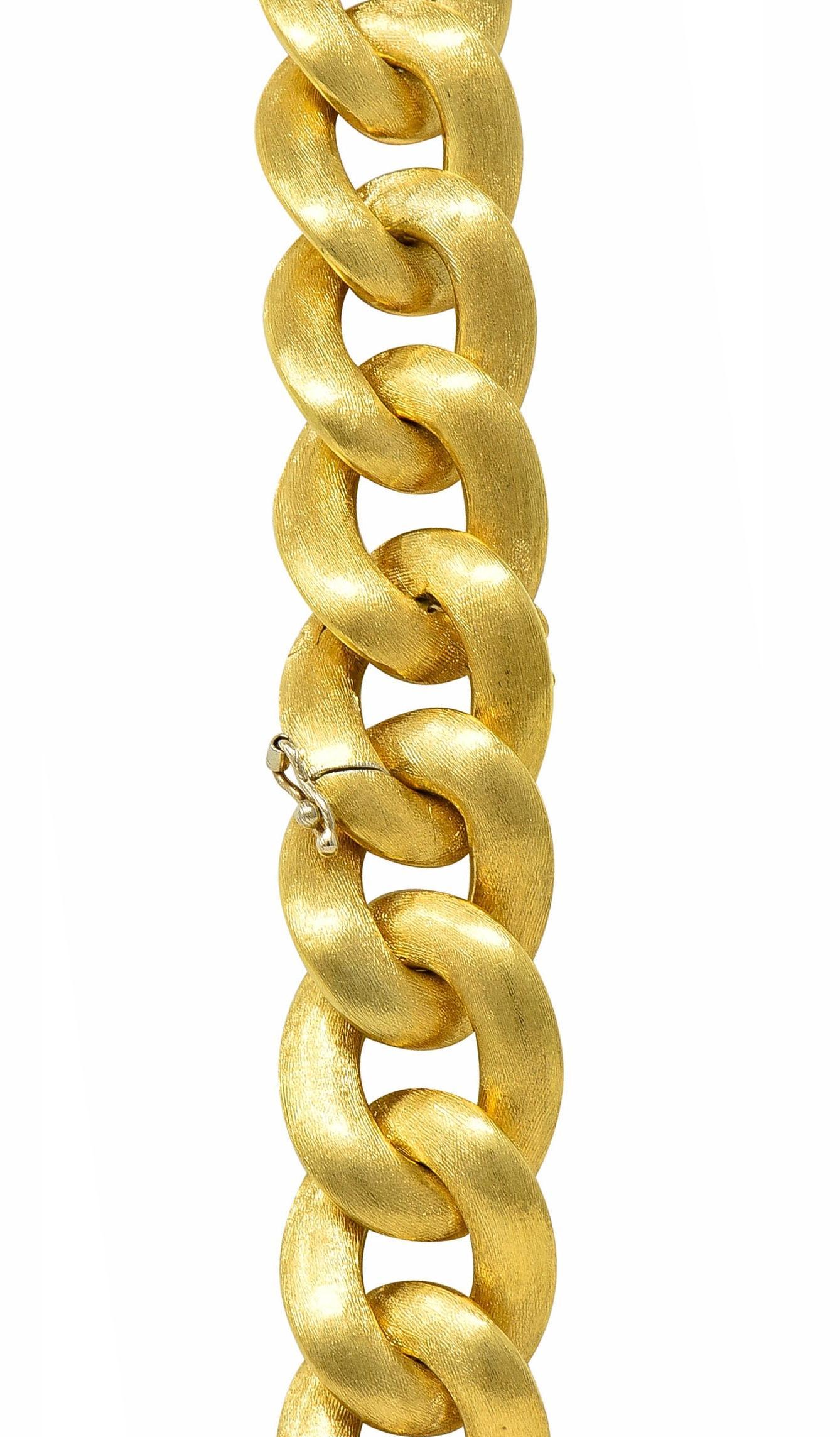 Nicolis Cola 1980s 18 Karat Yellow Gold Vintage A Link Unisex Collana a catena 7