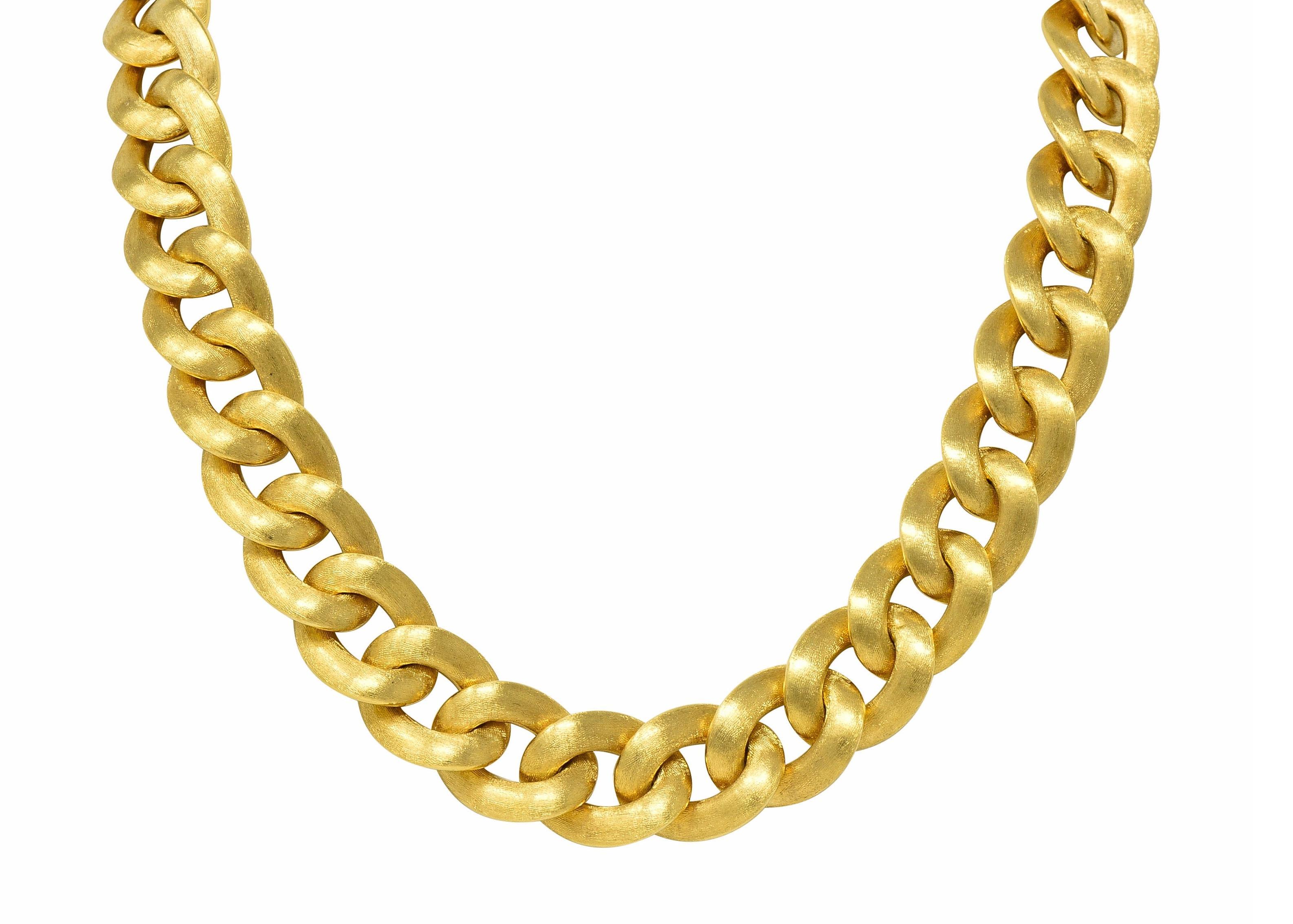 Nicolis Cola 1980s 18 Karat Yellow Gold Vintage A Link Unisex Collana a catena 8