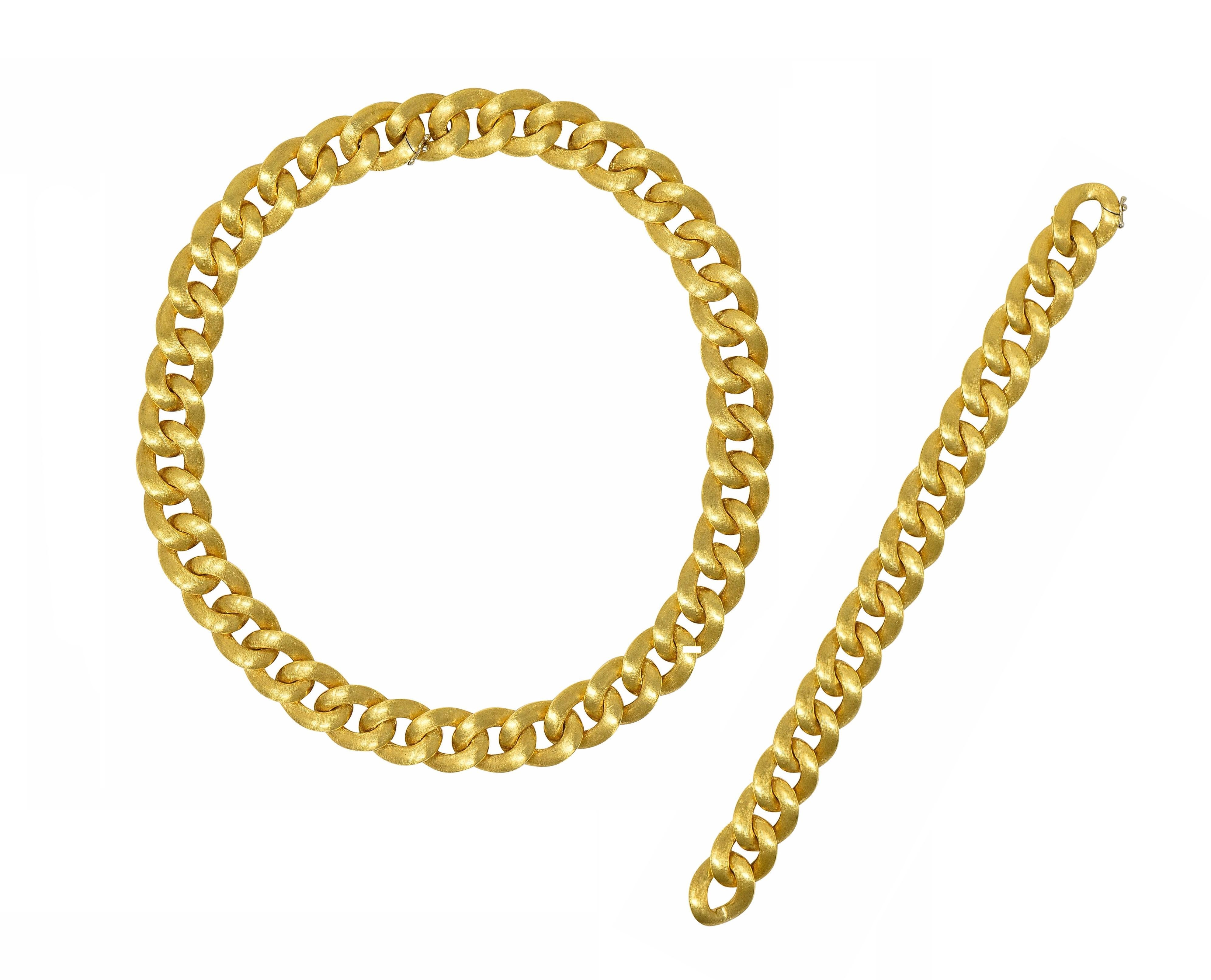 Nicolis Cola 1980s 18 Karat Yellow Gold Vintage A Link Unisex Collana a catena In condizioni ottime a Philadelphia, PA