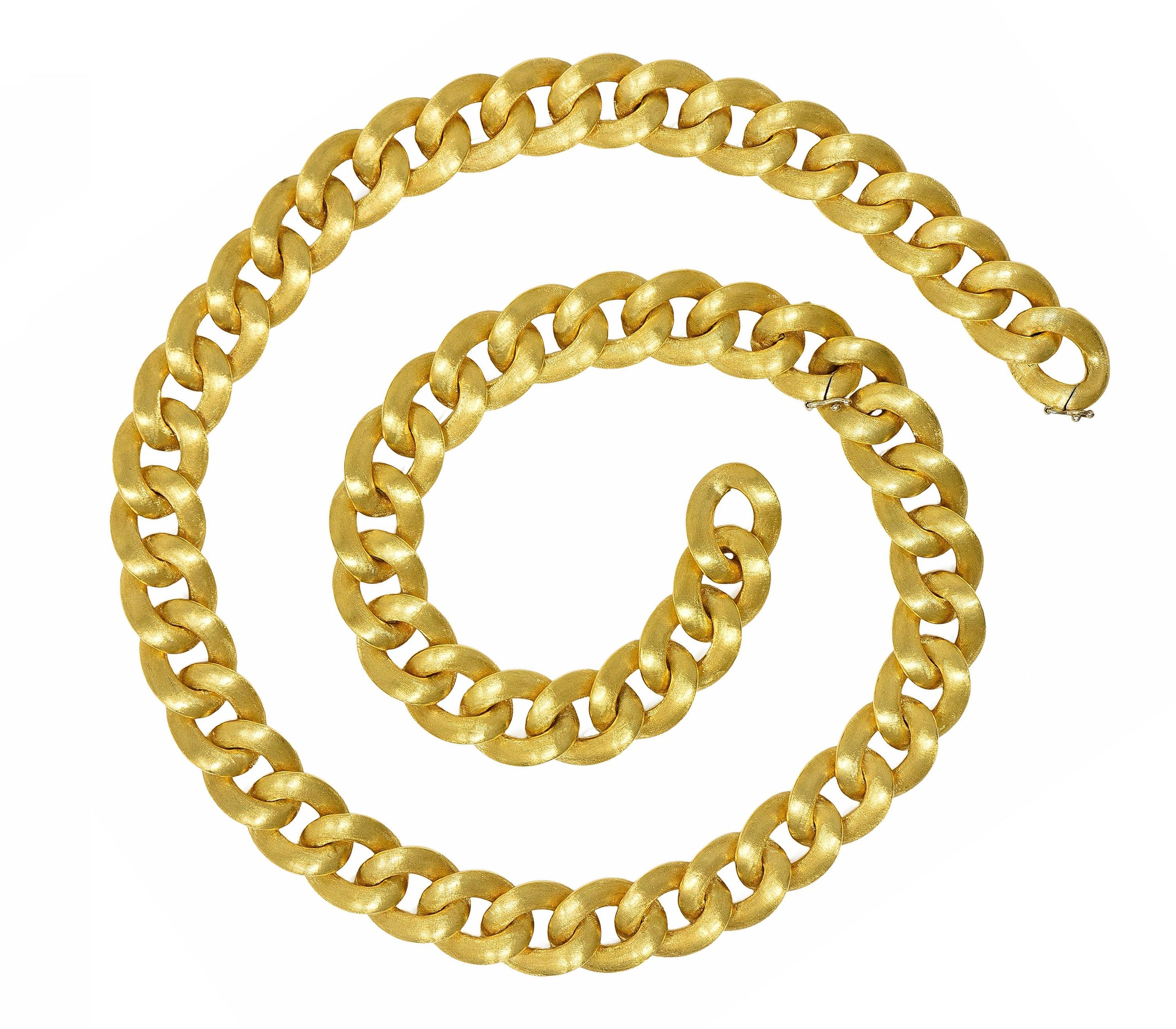 Nicolis Cola 1980s 18 Karat Yellow Gold Vintage A Link Unisex Collana a catena 1