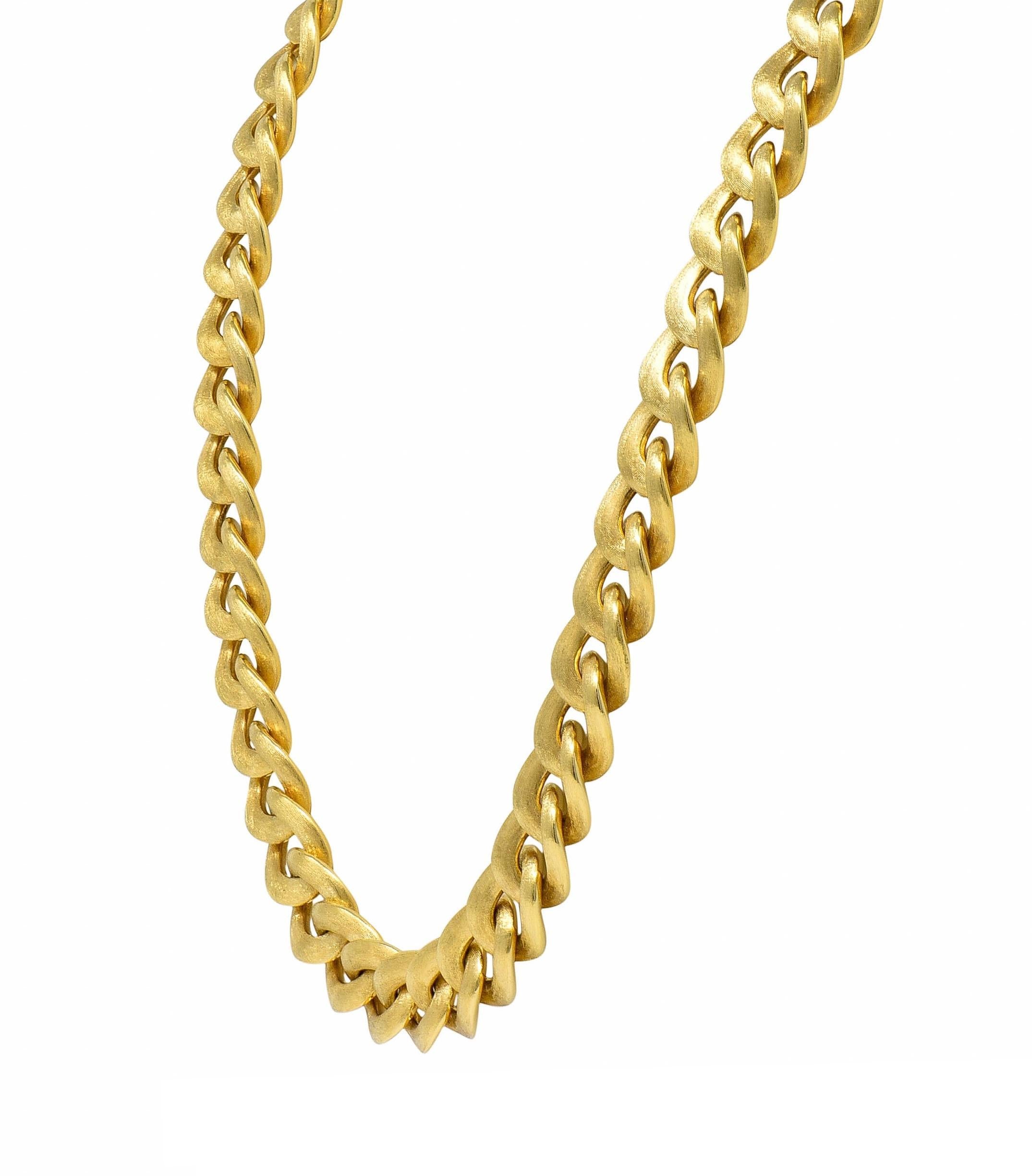Nicolis Cola 1980s 18 Karat Yellow Gold Vintage A Link Unisex Collana a catena 2
