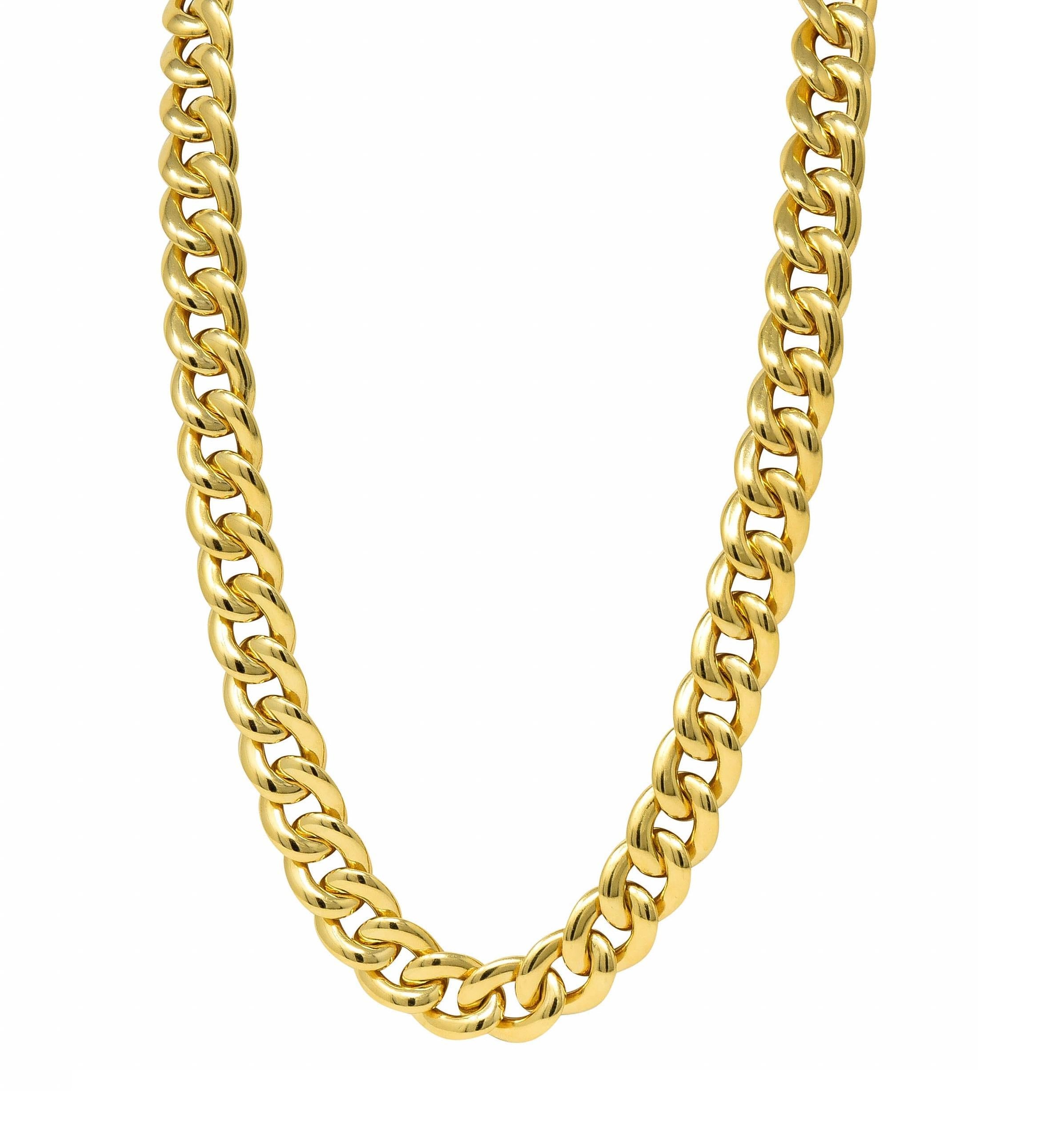 Nicolis Cola 1980s 18 Karat Yellow Gold Vintage A Link Unisex Collana a catena 3